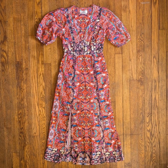 Anthropologie Dresses & Skirts - Anthropologie Vibrant Red and Purple Maxi Dress